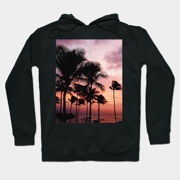 Tropical Sunset Palm Trees Hoodie by NewburyBoutique